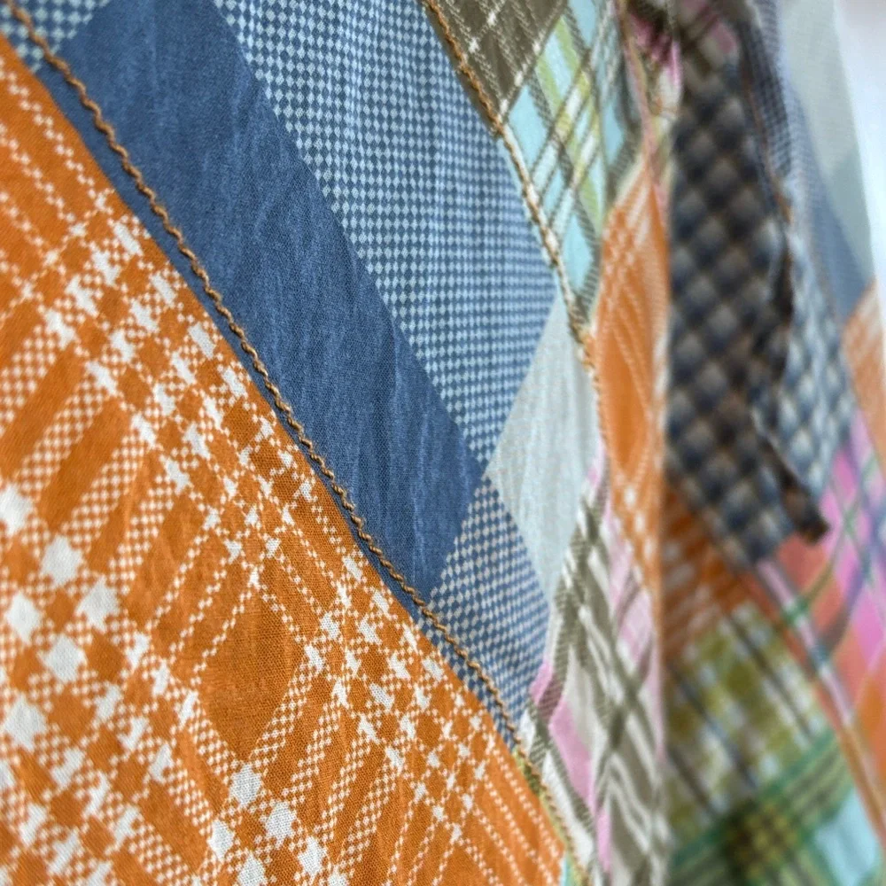 Danny Madras BDG Vibrant Patchwork Halter Dress Vintage Inspired 100% Cotton - Picture 4 of 14